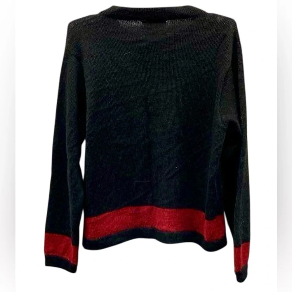 Alpaca Style by Artesanias A.T. alpaca wool black and Red cardigan